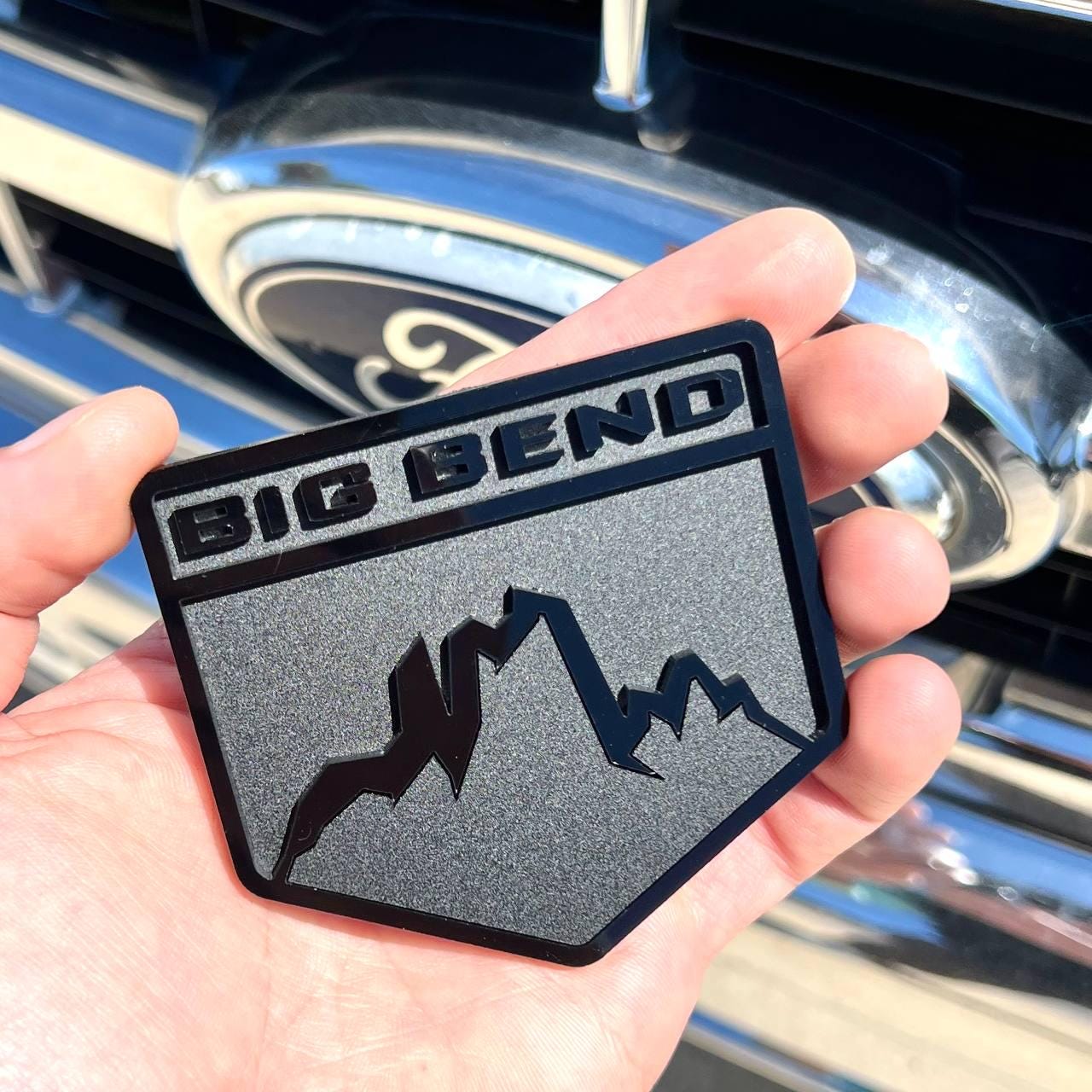 BIG BEND Badge Black Acrylic 2D Emblem for Cars and Trucks