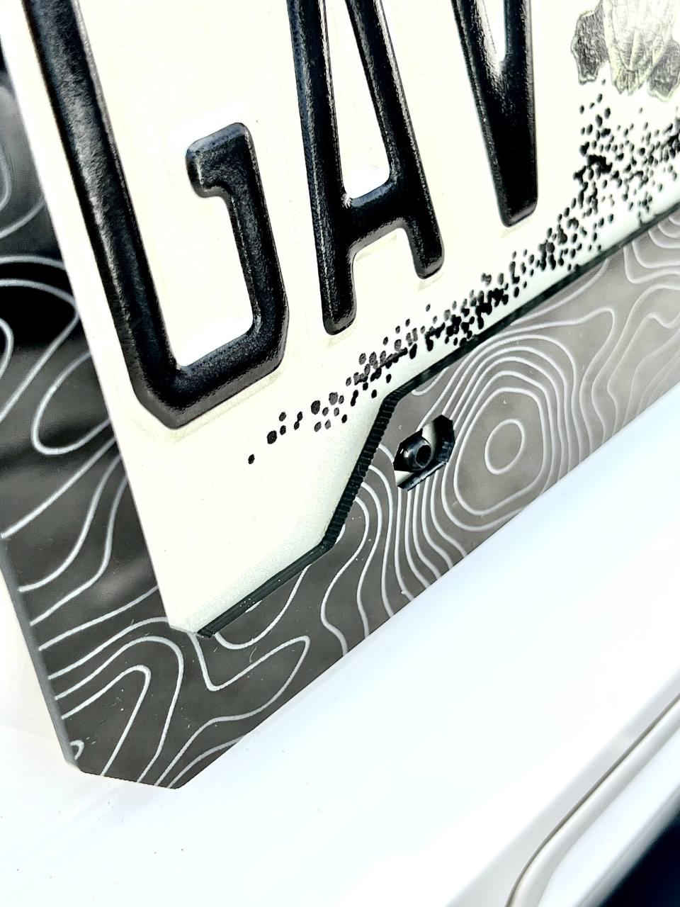Topographic Map License Plate Frame Cover, Minimal License Plate Frame, Topography Map, Car Mods, Car Lover Gift, Unique Frame, Gift for Him