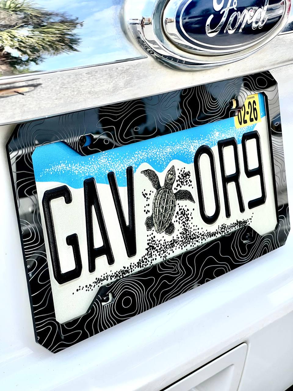 Topographic Map License Plate Frame Cover, Minimal License Plate Frame, Topography Map, Car Mods, Car Lover Gift, Unique Frame, Gift for Him