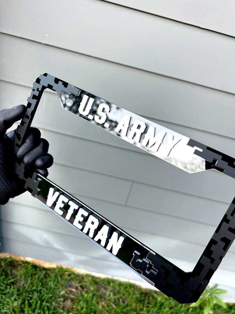 Veteran U.S. Army Black License Plate Frame Cover, Frame, car frame, custom frame, Gift For Dad, Gift For Her, Gift For Him