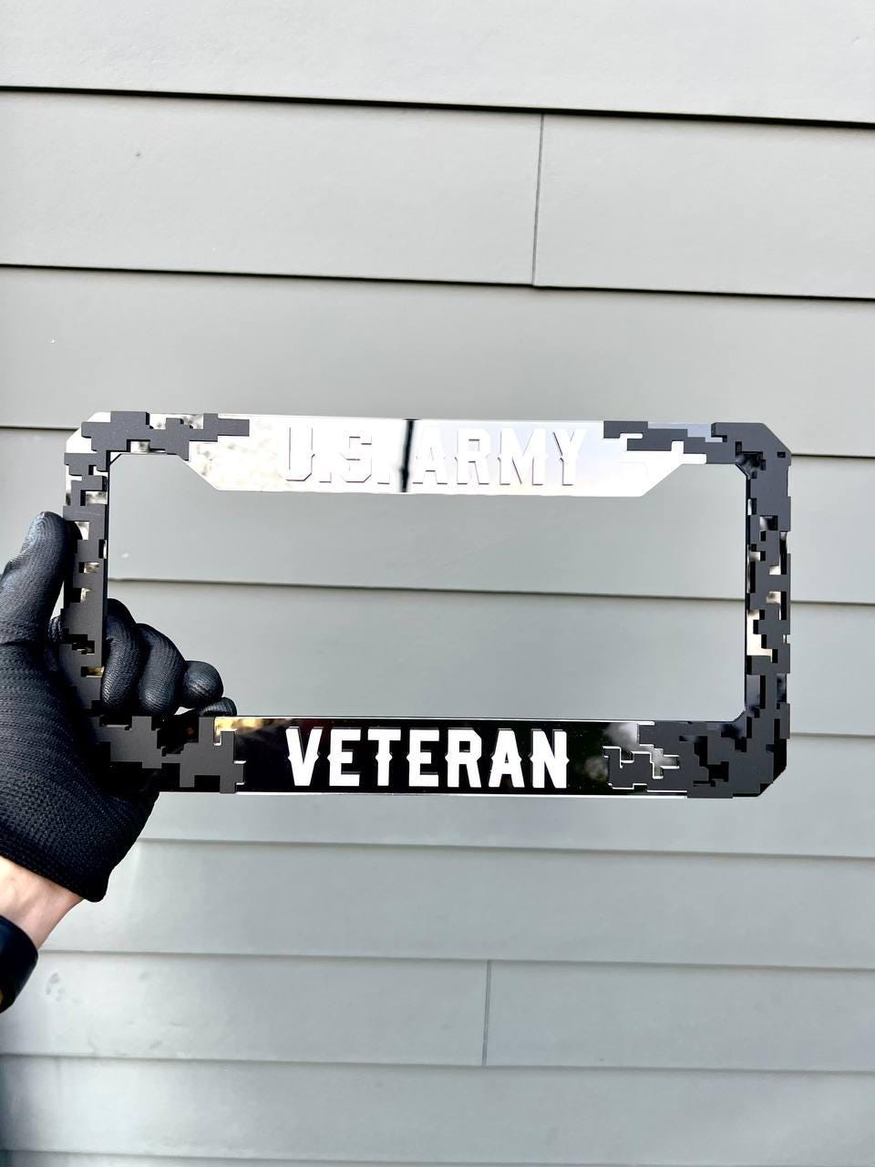 Veteran U.S. Army Black License Plate Frame Cover, Frame, car frame, custom frame, Gift For Dad, Gift For Her, Gift For Him