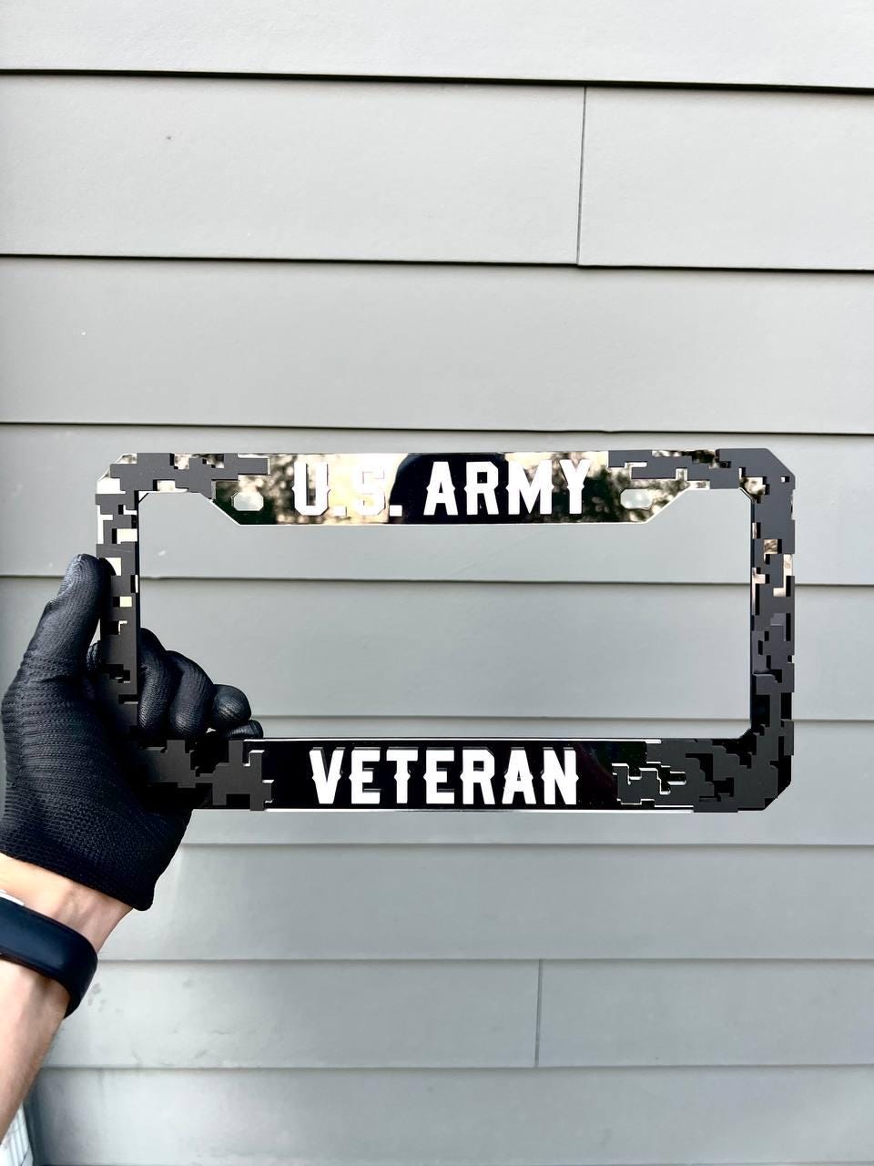 Veteran U.S. Army Black License Plate Frame Cover, Frame, car frame, custom frame, Gift For Dad, Gift For Her, Gift For Him
