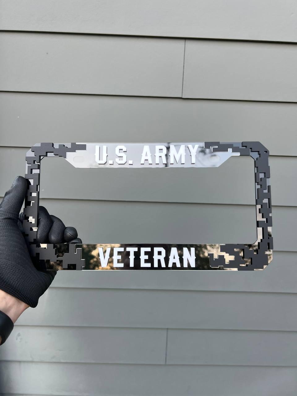 Veteran U.S. Army Black License Plate Frame Cover, Frame, car frame, custom frame, Gift For Dad, Gift For Her, Gift For Him