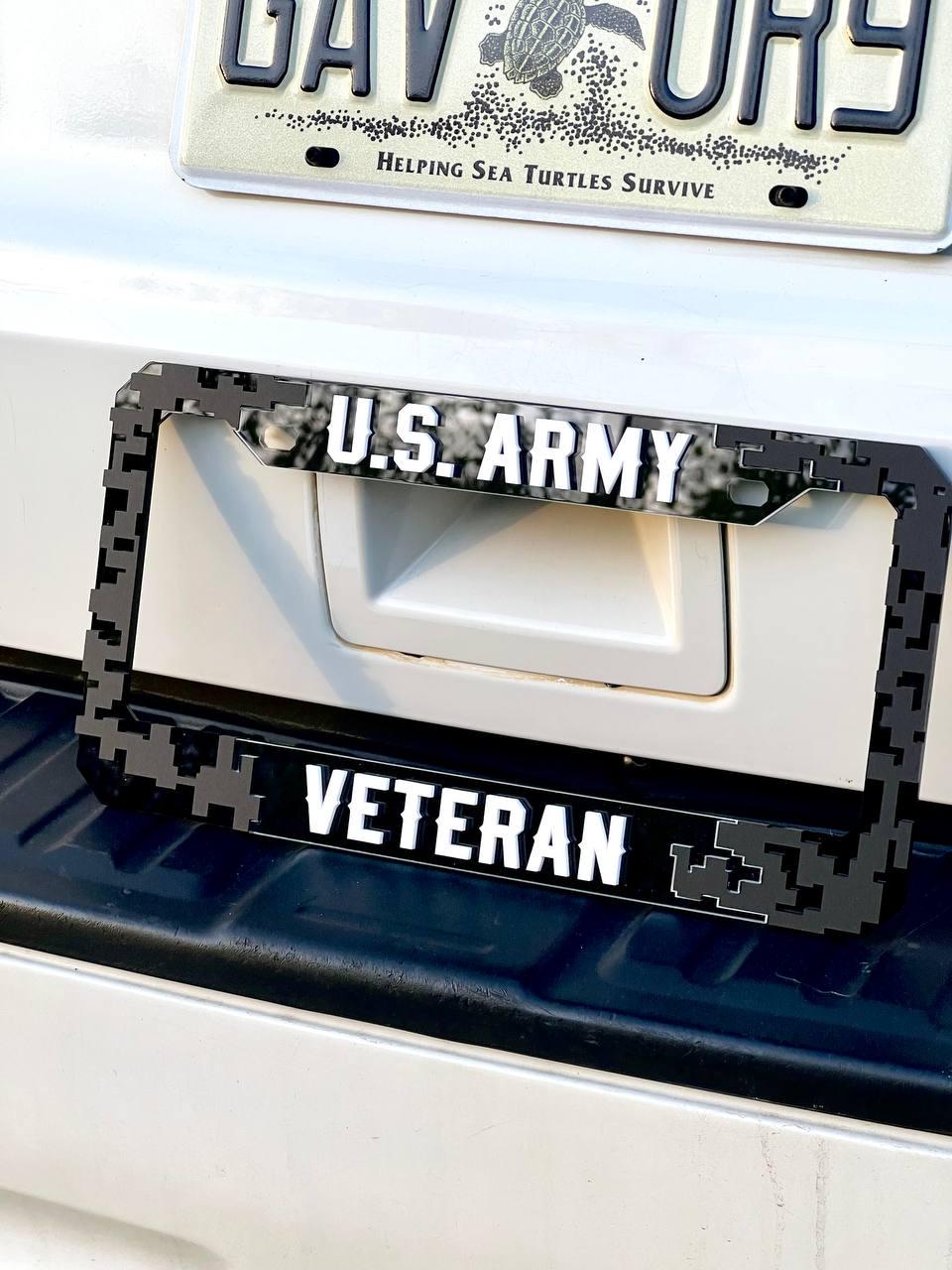 Veteran U.S. Army Black License Plate Frame Cover, Frame, car frame, custom frame, Gift For Dad, Gift For Her, Gift For Him