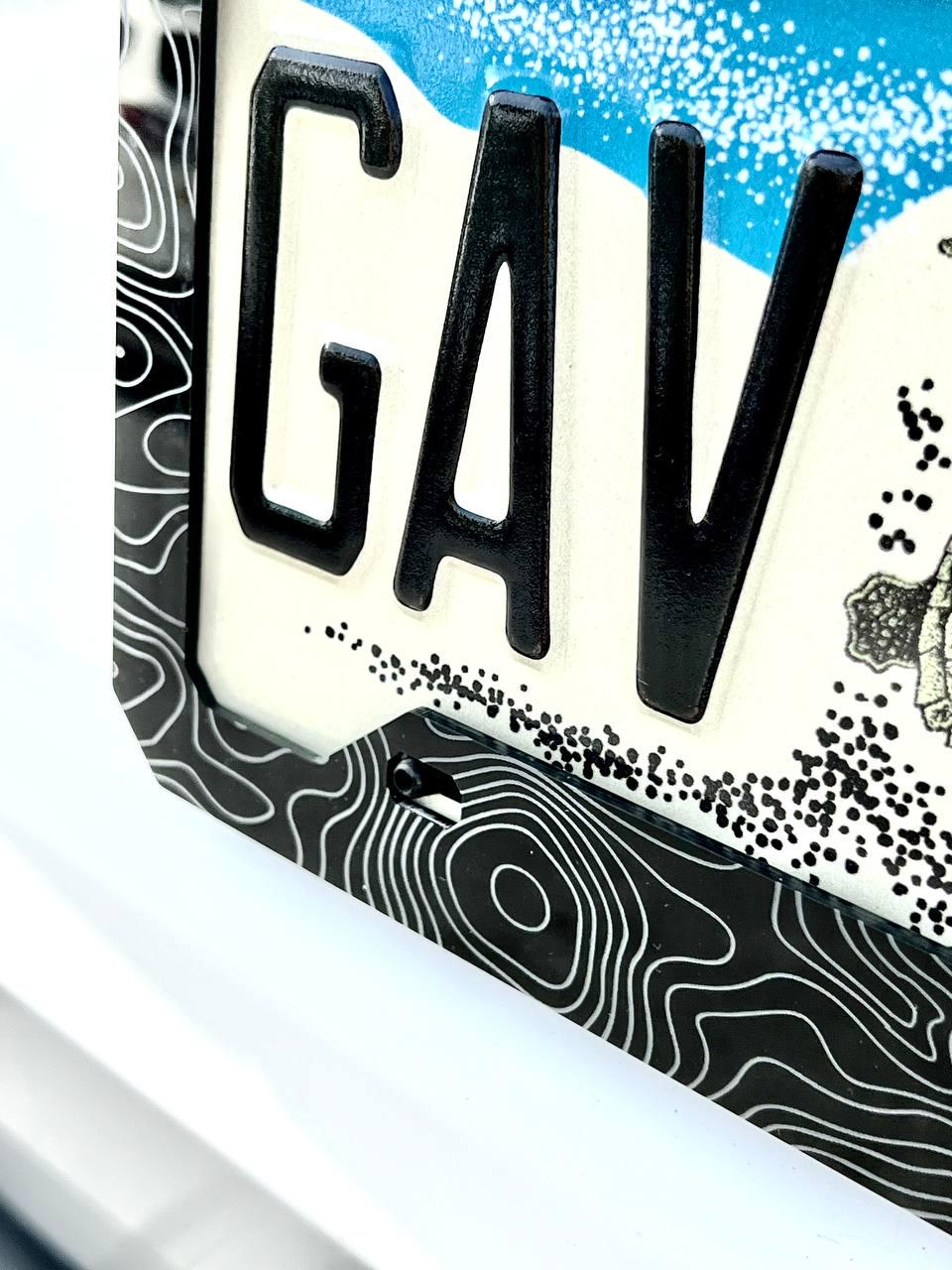 Topographic Map License Plate Frame Cover, Minimal License Plate Frame, Topography Map, Car Mods, Car Lover Gift, Unique Frame, Gift for Him