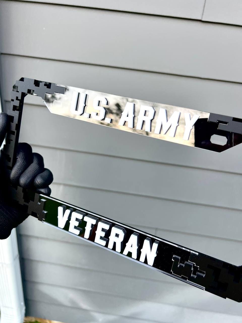 Veteran U.S. Army Black License Plate Frame Cover, Frame, car frame, custom frame, Gift For Dad, Gift For Her, Gift For Him