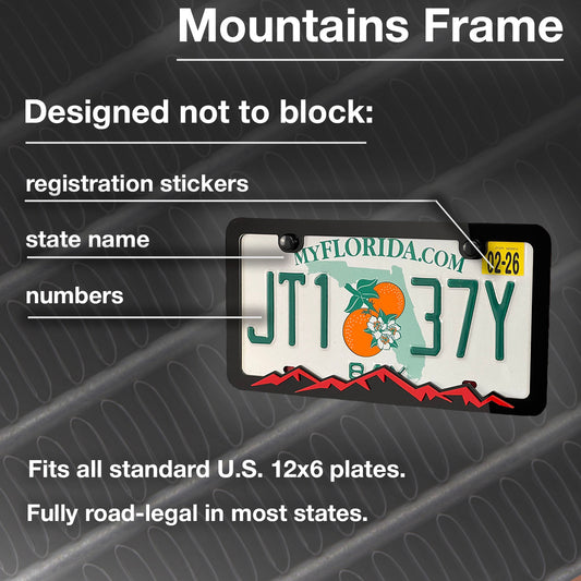 Mountain License Plate Frame Cover (single plate)