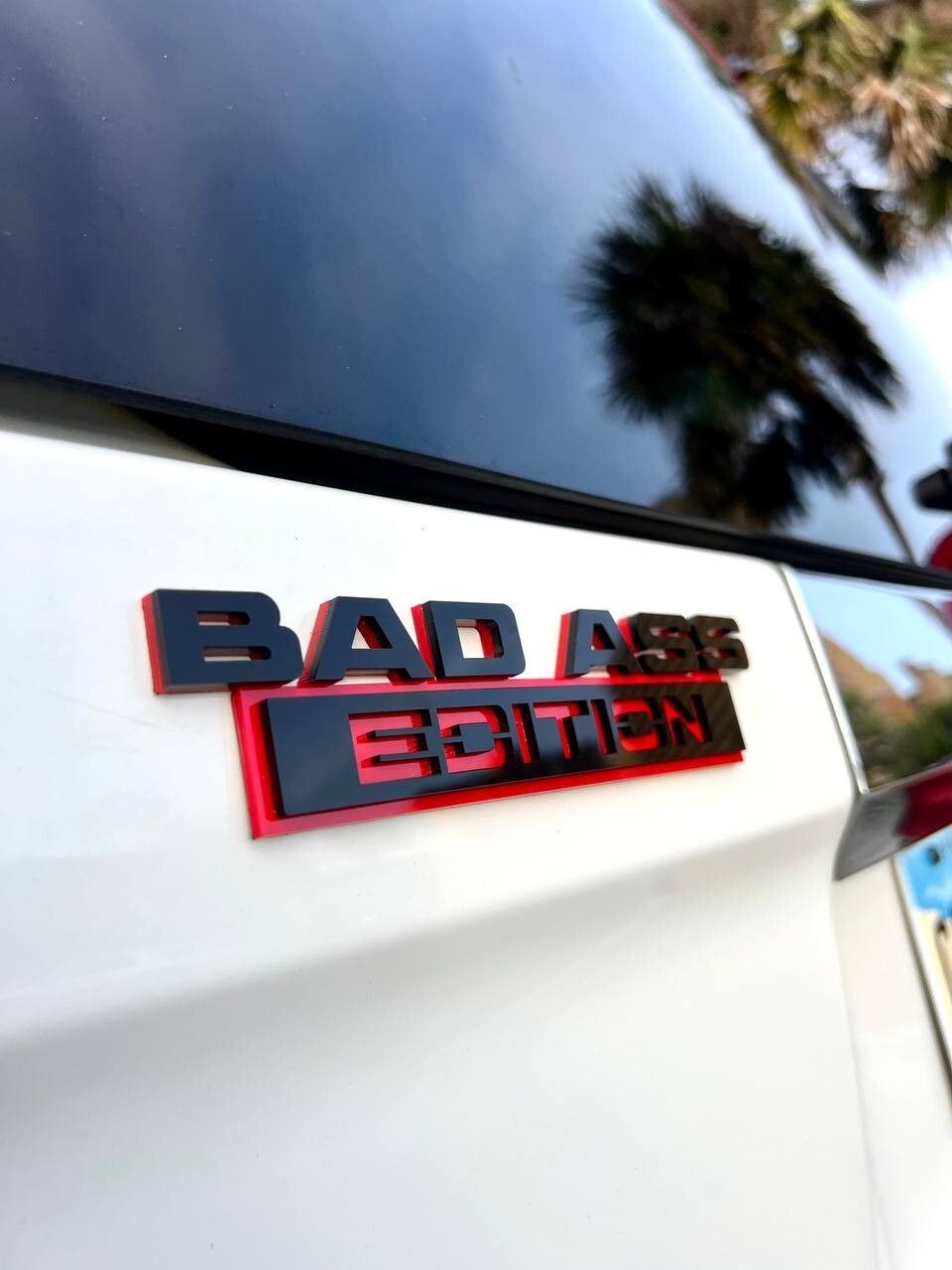 1pc New Bad Ass Edition Emblem Car Badges Badass 3D Sticker Decal Black Red