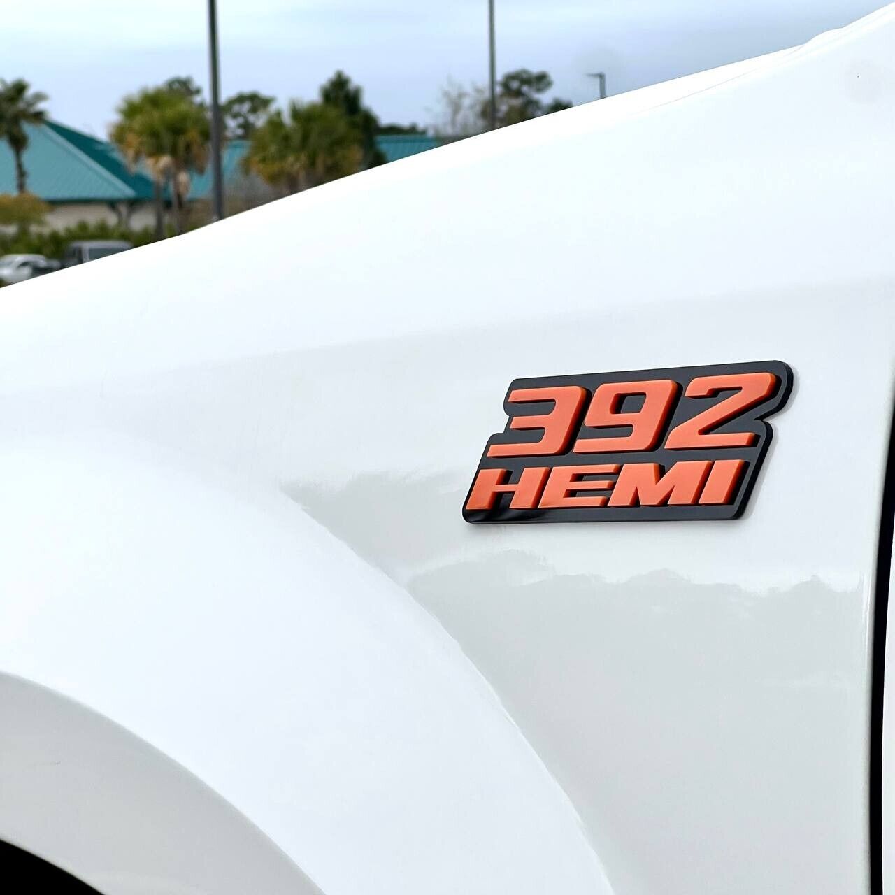 2x orange black 392 hemi Emblems 392 hemi Side Fender Badge 3D for 392 Emblem
