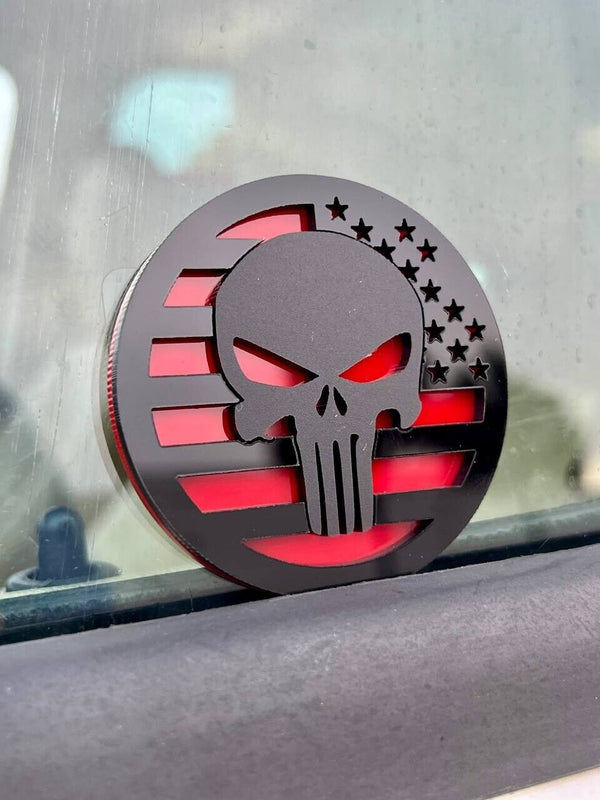 2PCS 18-24 WRANGLER JL GLADIATOR PUNISHER FENDER EMBLEM BADGE