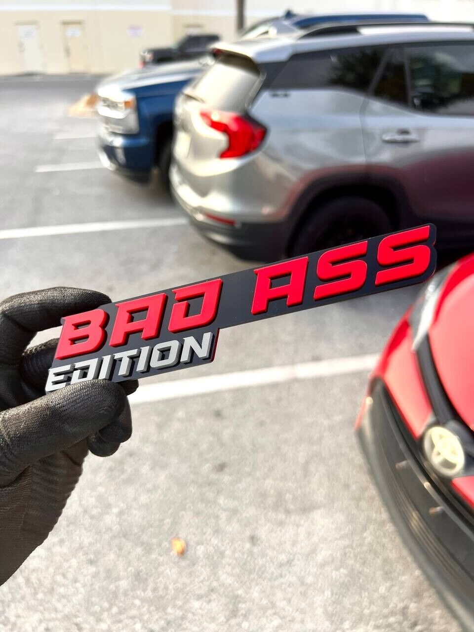 New Bad Ass Edition Emblem Car Badges Badass 3D Sticker Decal Black Red