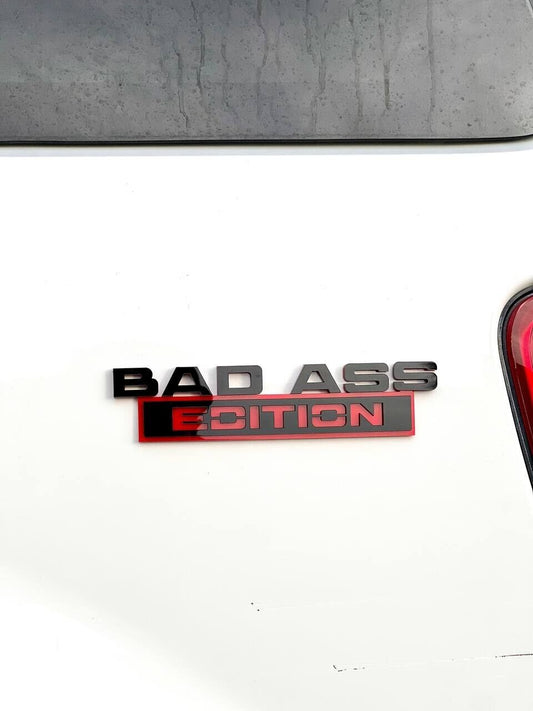1pc New Bad Ass Edition Emblem Car Badges Badass 3D Sticker Decal Black Red