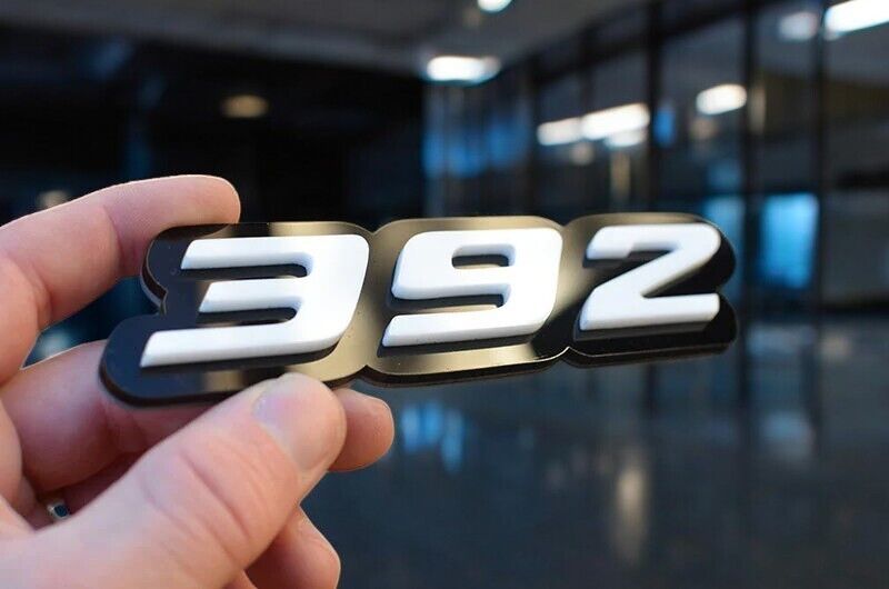 2x Black White 392 Emblems 392 Side Fender Badge 3D for 392 Emblem