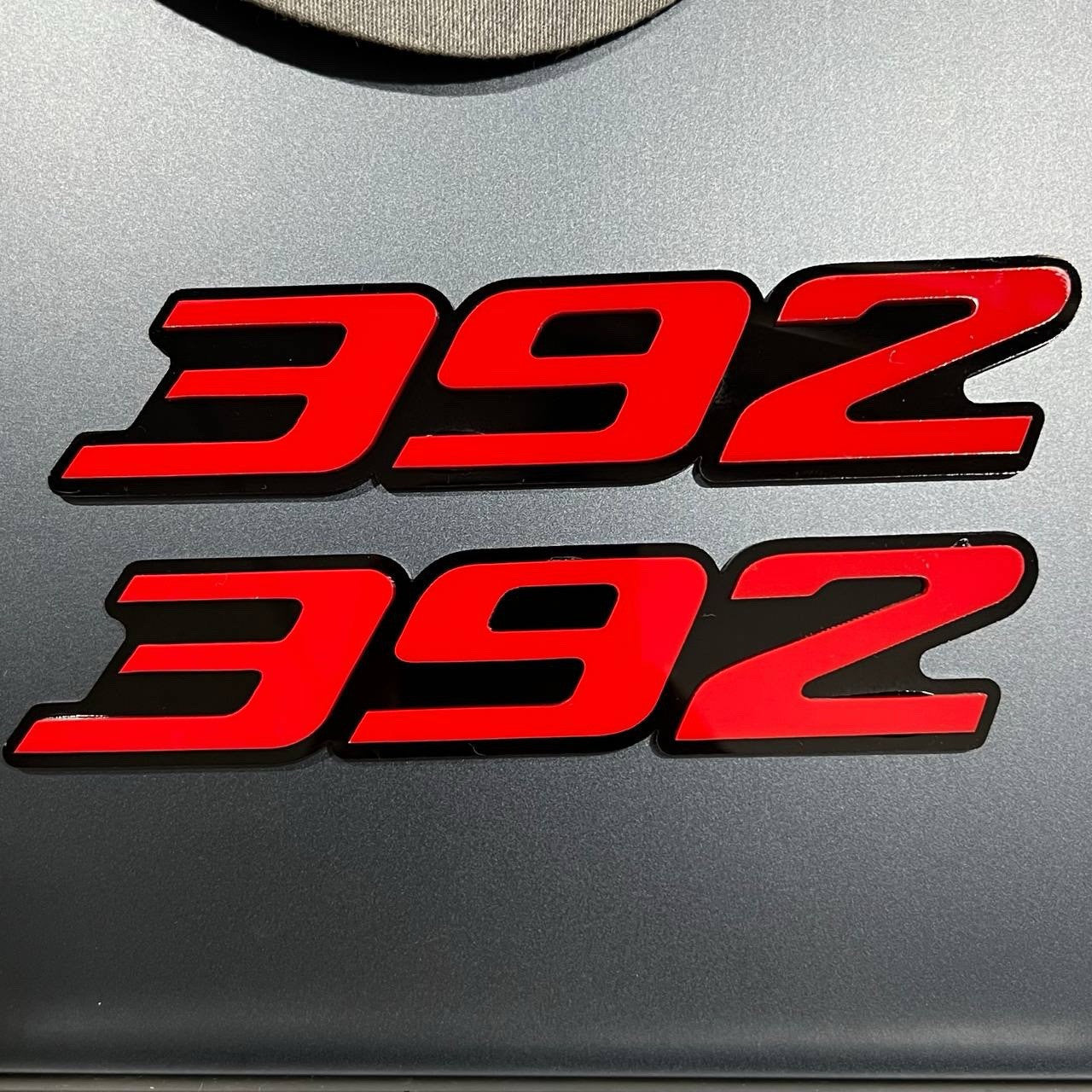 2x red black 392 Hemi Emblems 392 Side Fender Badge 3D for 392 Emblem