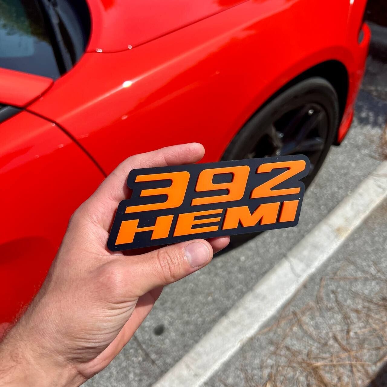 2x orange black 392 hemi Emblems 392 hemi Side Fender Badge 3D for 392 Emblem