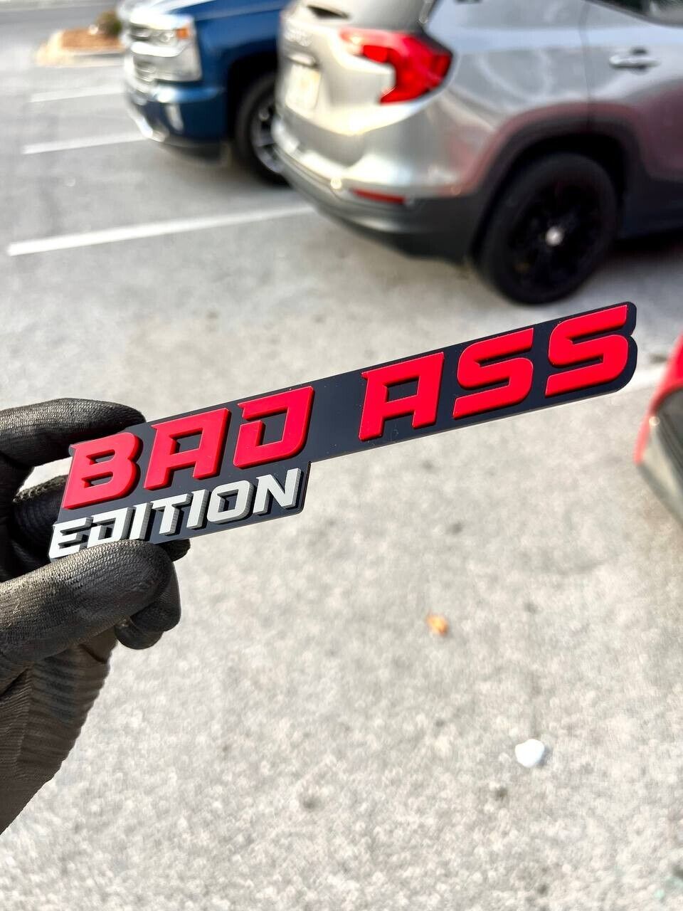 New Bad Ass Edition Emblem Car Badges Badass 3D Sticker Decal Black Red