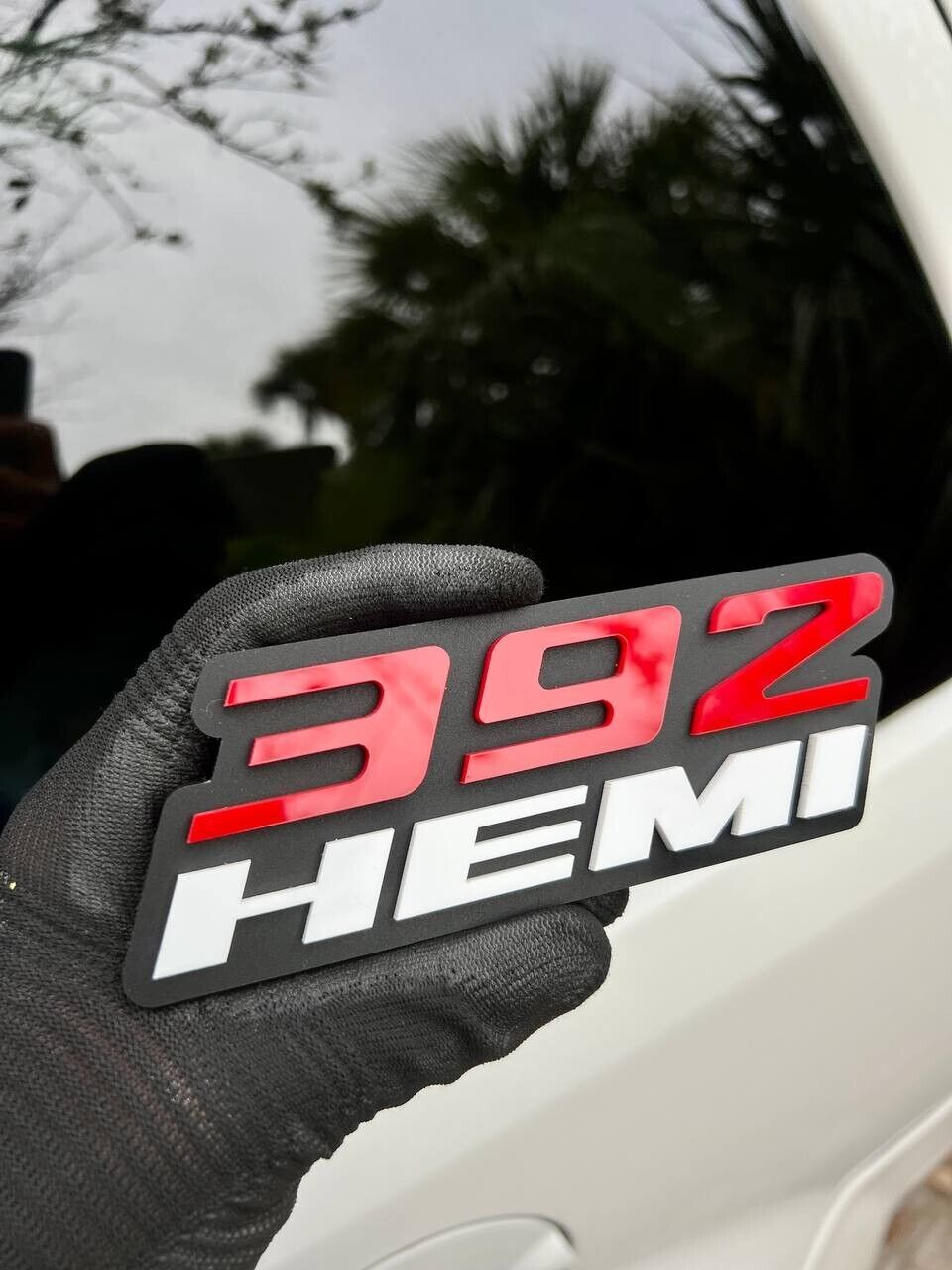 2x white red 392 hemi Emblems 392 hemi Side Fender Badge 3D for 392 Emblem