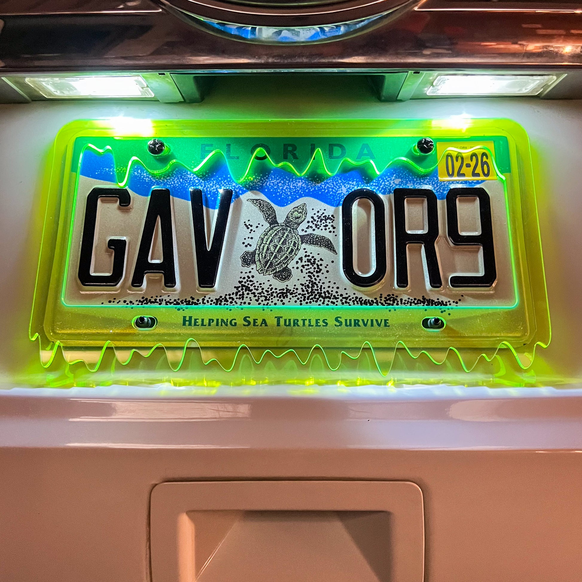 Neon Acrylic License Plate Frame Cover - CS AUTO
