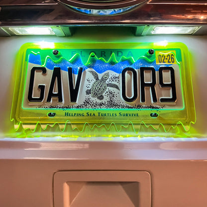 Neon Acrylic License Plate Frame Cover - CS AUTO