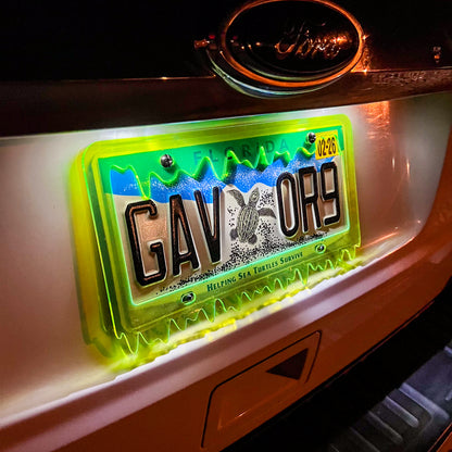 Neon Acrylic License Plate Frame Cover - CS AUTO