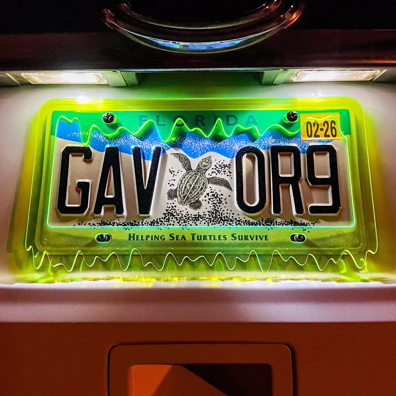 Neon Acrylic License Plate Frame Cover - CS AUTO