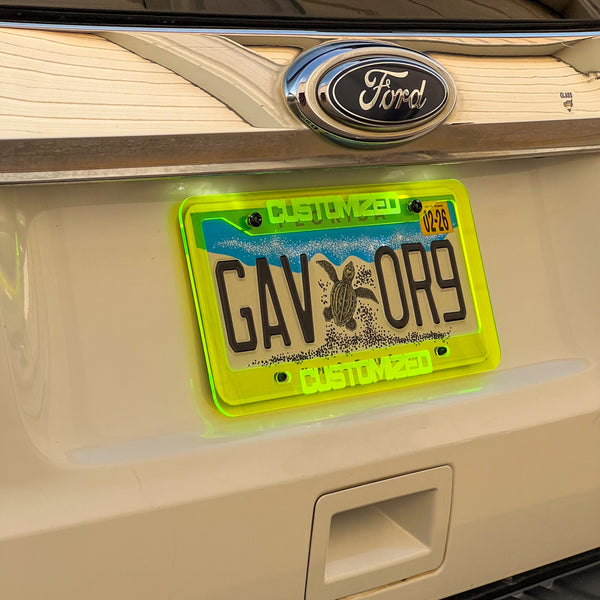 Customized Fluorescent Acrylic License Plate Frame Cover — photo 4