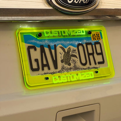 Customized Neon Acrylic License Plate Frame Cover - CS AUTO