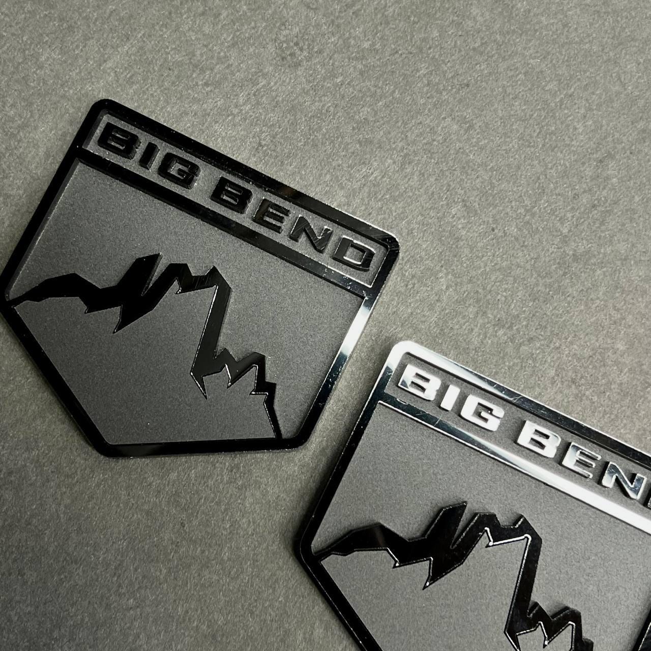 BIG BEND Badge Black Acrylic 2D Emblem for Cars and Trucks