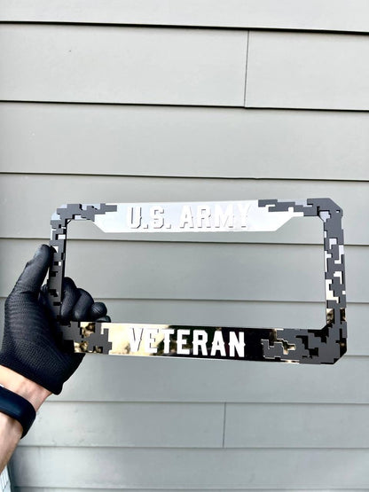 Veteran U.S. Army Black License Plate Frame Cover, Frame, car frame, custom frame, Gift For Dad, Gift For Her, Gift For Him