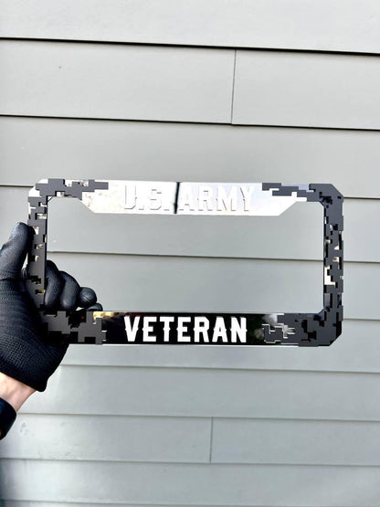 Veteran U.S. Army Black License Plate Frame Cover, Frame, car frame, custom frame, Gift For Dad, Gift For Her, Gift For Him