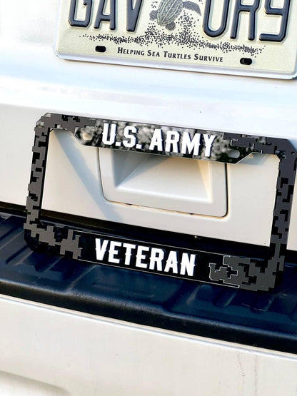 Veteran U.S. Army Black License Plate Frame Cover, Frame, car frame, custom frame, Gift For Dad, Gift For Her, Gift For Him