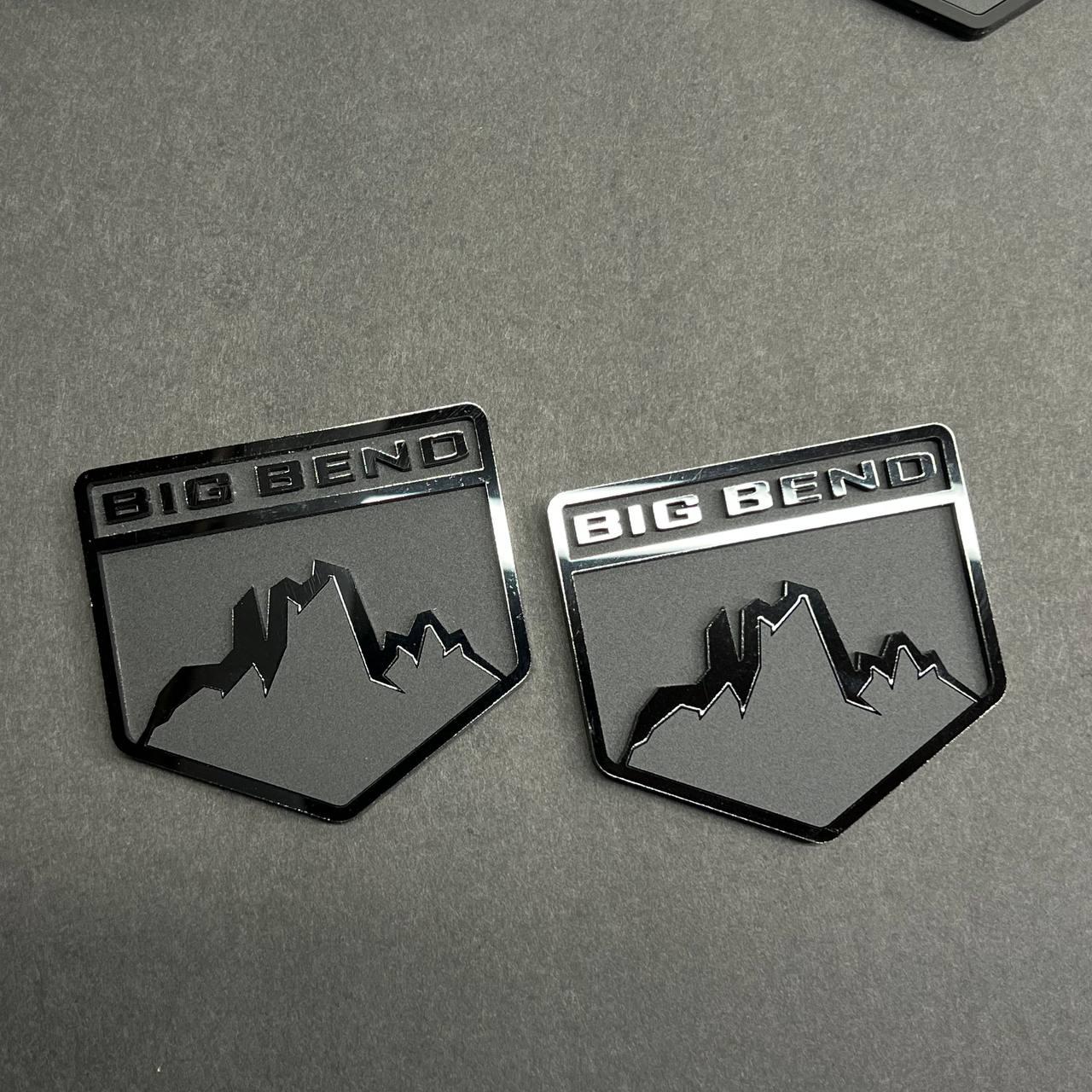 BIG BEND Badge Black Acrylic 2D Emblem for Cars and Trucks