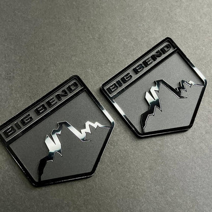 BIG BEND Badge Black Acrylic 2D Emblem for Cars and Trucks