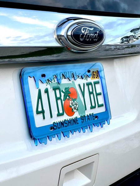 License Plate Frame Cover Slime Ooze, Car Show, JDM Plate, Tuner Plate, Car Mods, Car Lover Gift, Unique Frame, Gift for Him, Custom — photo 4