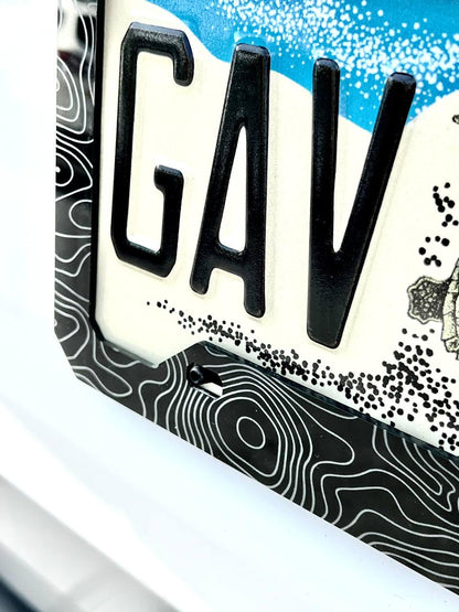 Topographic Map License Plate Frame Cover, Minimal License Plate Frame, Topography Map, Car Mods, Car Lover Gift, Unique Frame, Gift for Him