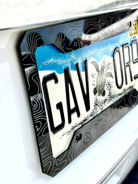 Topographic Map License Plate Frame Cover, Minimal License Plate Frame, Topography Map, Car Mods, Car Lover Gift, Unique Frame, Gift for Him — photo 3