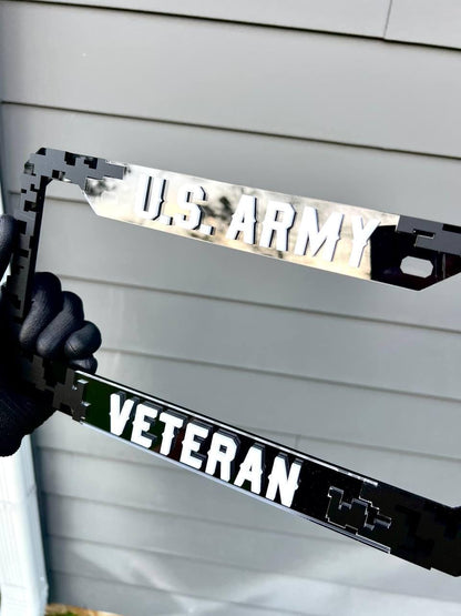 Veteran U.S. Army Black License Plate Frame Cover, Frame, car frame, custom frame, Gift For Dad, Gift For Her, Gift For Him