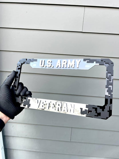 Veteran U.S. Army Black License Plate Frame Cover, Frame, car frame, custom frame, Gift For Dad, Gift For Her, Gift For Him