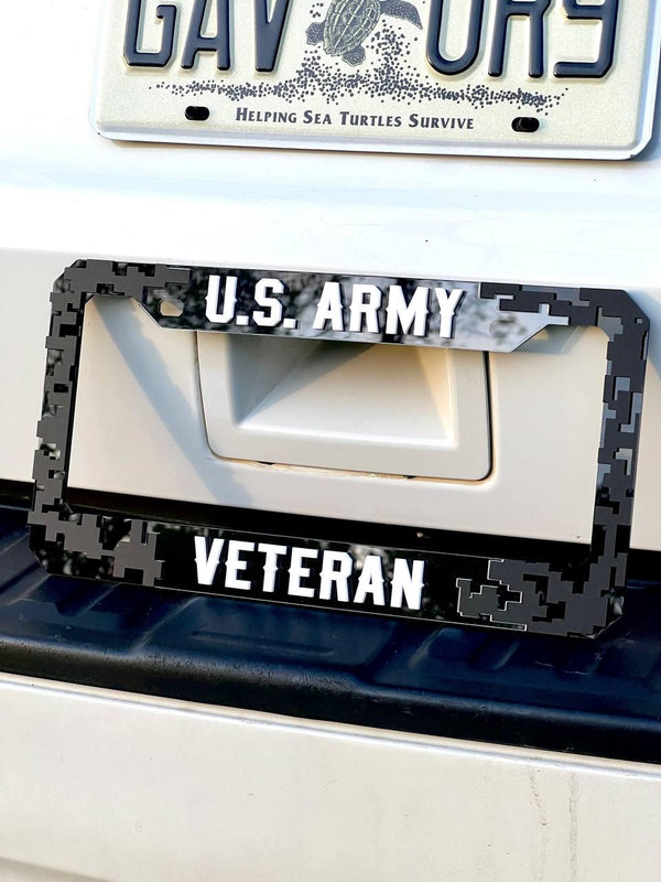 Veteran U.S. Army Black License Plate Frame Cover, Frame, car frame, custom frame, Gift For Dad, Gift For Her, Gift For Him