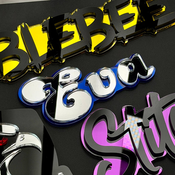 Custom Mirror Emblem – Any Logo or Text, Laser-Cut Mirror Acrylic Badge 5 to 20 inch — photo 4