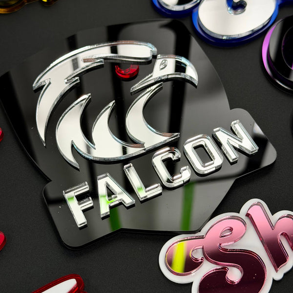 Custom Mirror Emblem – Any Logo or Text, Laser-Cut Mirror Acrylic Badge 5 to 20 inch — photo 8