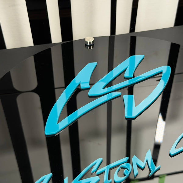 Custom Acrylic Wall Sign – Mirror Acrylic Logo Sign for Salon, Garage, Office, up to 35 × 24 inch — photo 2