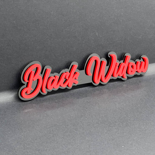 1PC Black Widow 3D Acrylic Emblem Badge for Car SUV or Truck
