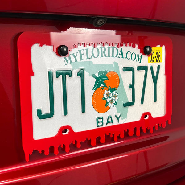Blood Acrylic License Plate Frame Cover — photo 1