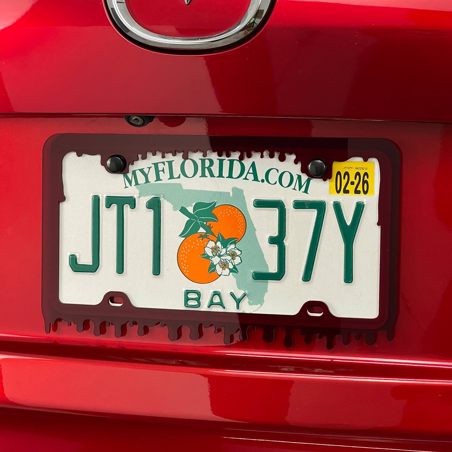 Blood Acrylic License Plate Frame Cover