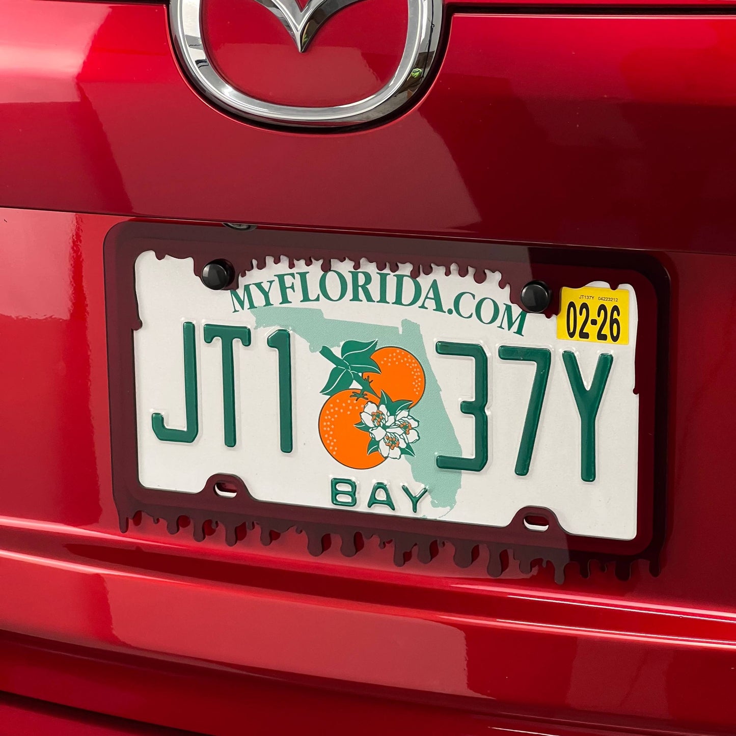 Blood Acrylic License Plate Frame Cover