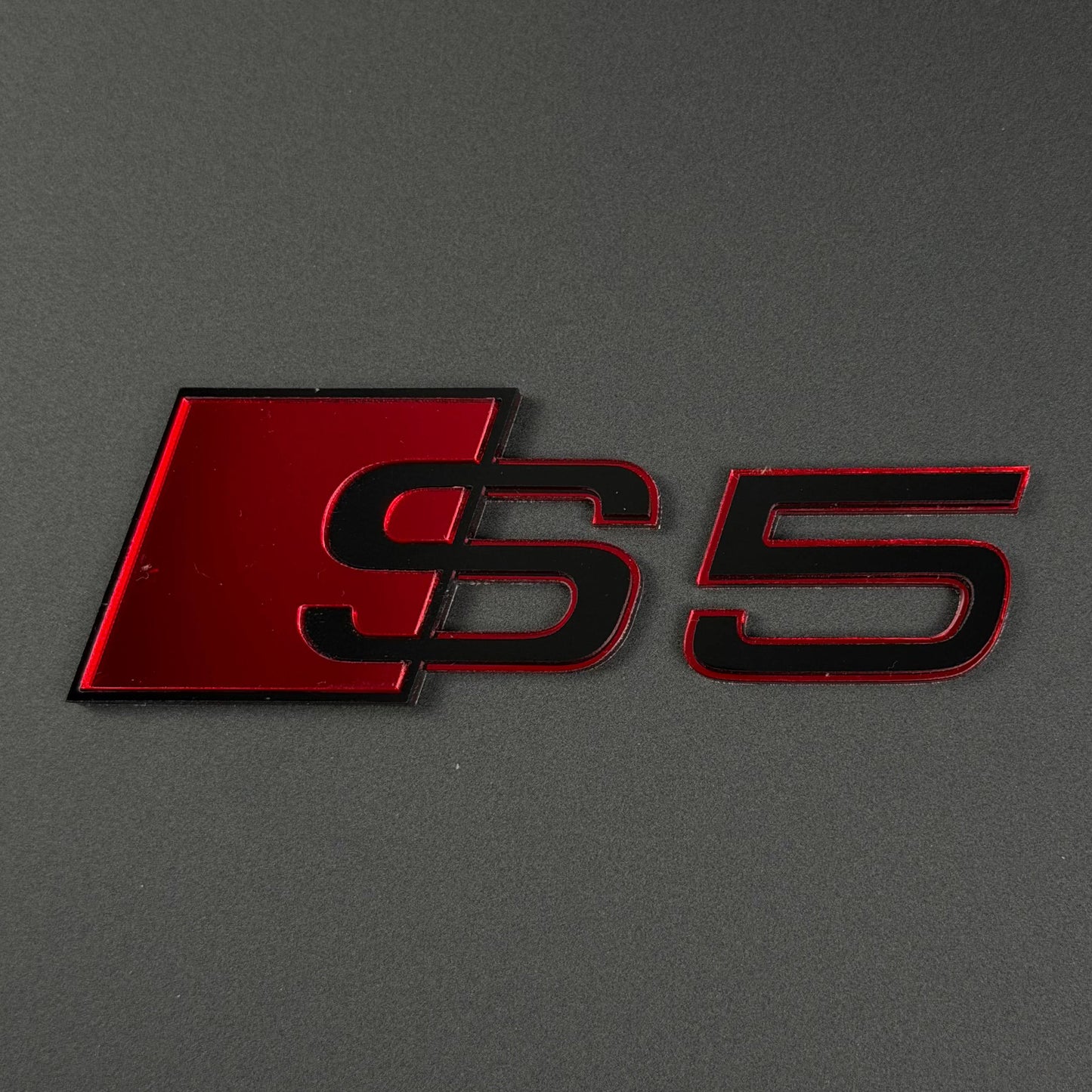 Audi RS S A Series Emblem Badge – Custom Color Logo for A3 A4 A5 A6 A7 A8 S3 S4 S5 RS3 RS5 RS6 Q5 Q7 Q8