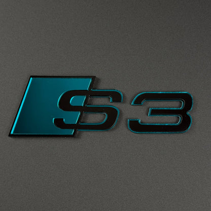 Audi RS S A Series Emblem Badge – Custom Color Logo for A3 A4 A5 A6 A7 A8 S3 S4 S5 RS3 RS5 RS6 Q5 Q7 Q8