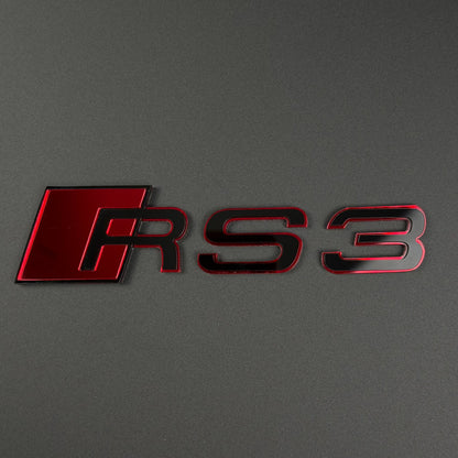 Audi RS S A Series Emblem Badge – Custom Color Logo for A3 A4 A5 A6 A7 A8 S3 S4 S5 RS3 RS5 RS6 Q5 Q7 Q8