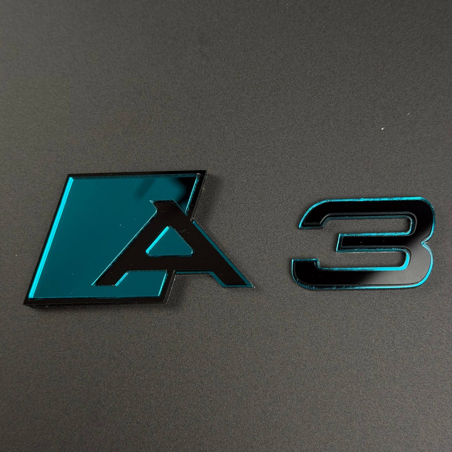Audi RS S A Series Emblem Badge – Custom Color Logo for A3 A4 A5 A6 A7 A8 S3 S4 S5 RS3 RS5 RS6 Q5 Q7 Q8